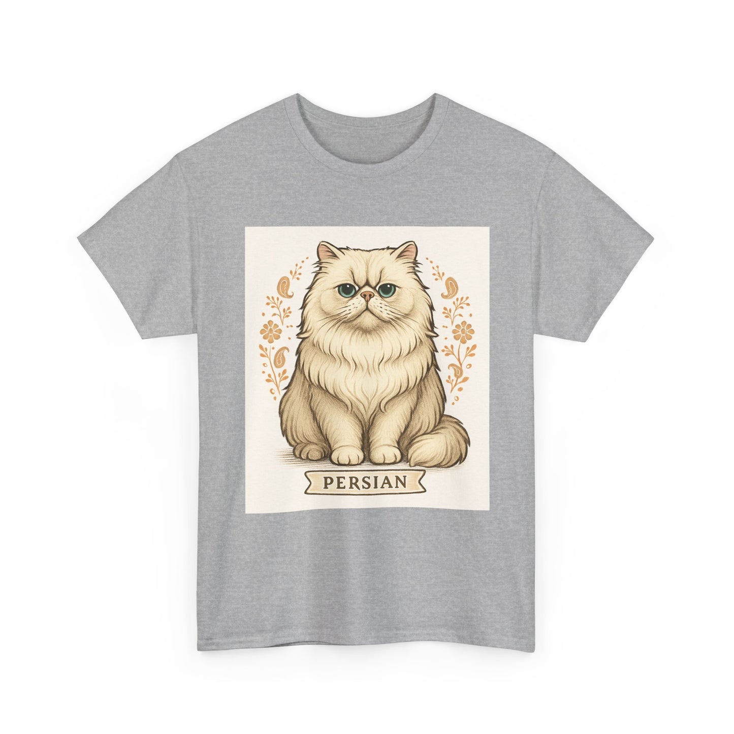 Persian Cat Unisex Heavy Cotton Tee - Perfect Gift for Cat Lovers, Animal Lovers, Casual Wear, Pet Themed Fashion, Birthday Gifts