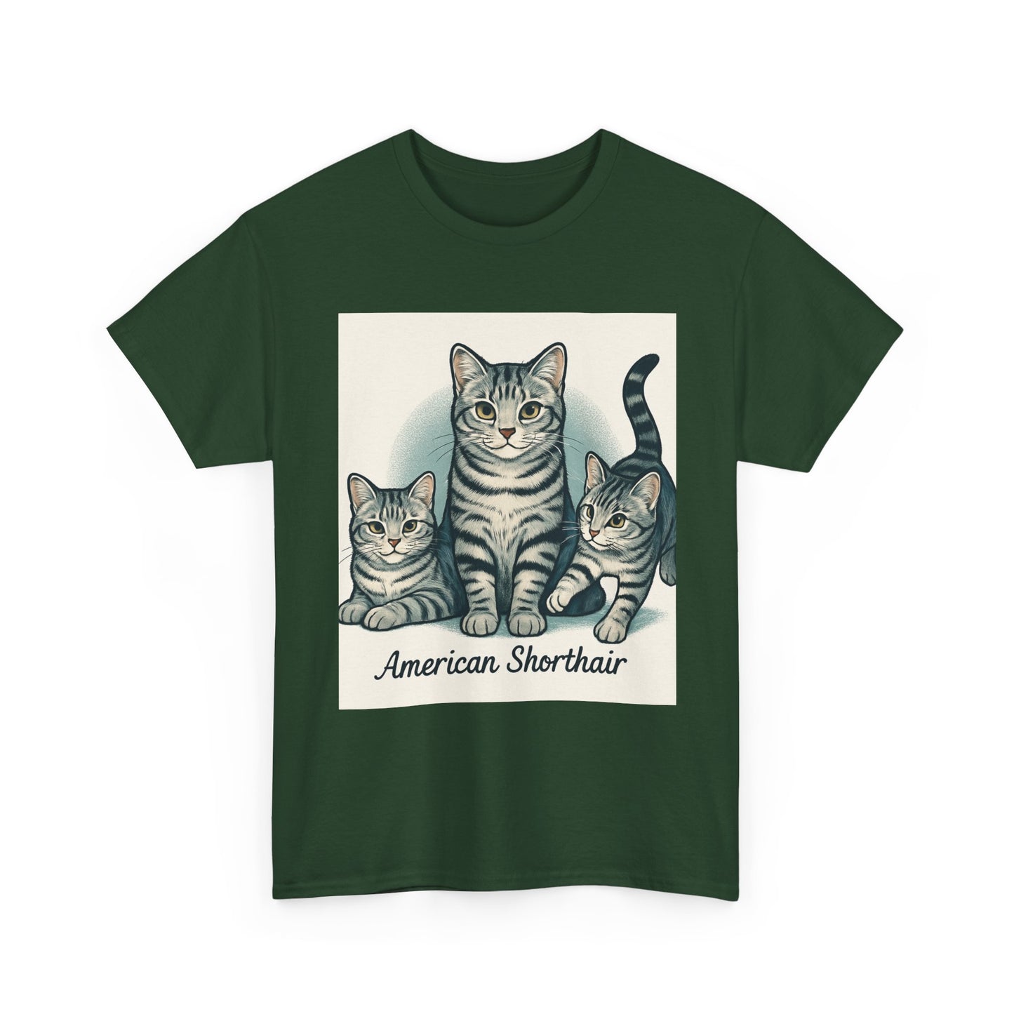Vintage Cat Lover's Tee, Graphic Cat Shirt, American Shorthair Design, Cute Cat Gift, Pet Lover Apparel, Comfort Casual Wear