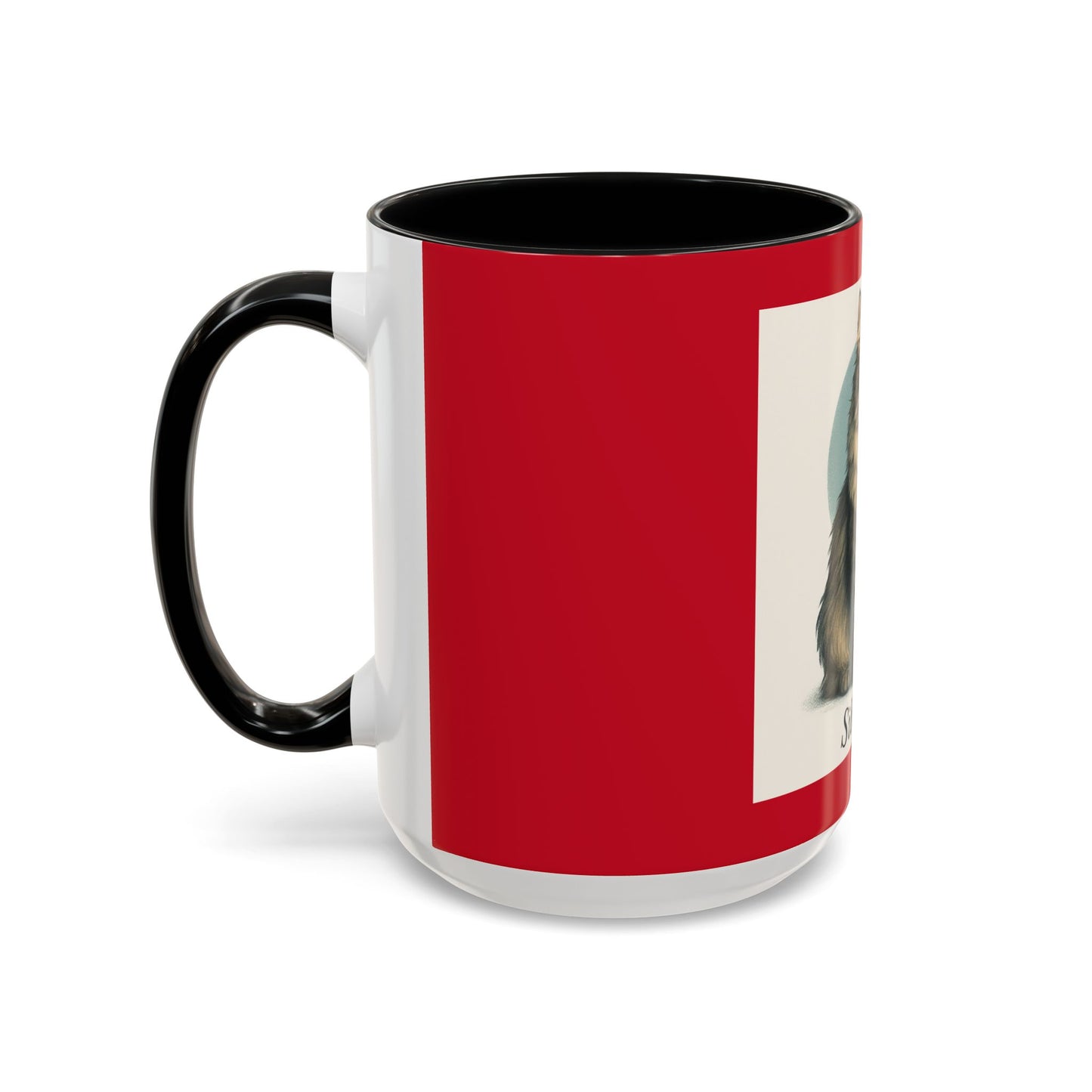 Siberian Cat Accent Coffee Mug, Unique Cat Lover Gift, Black Handle Mug, Animal Art, 11oz & 15oz Coffee Cup
