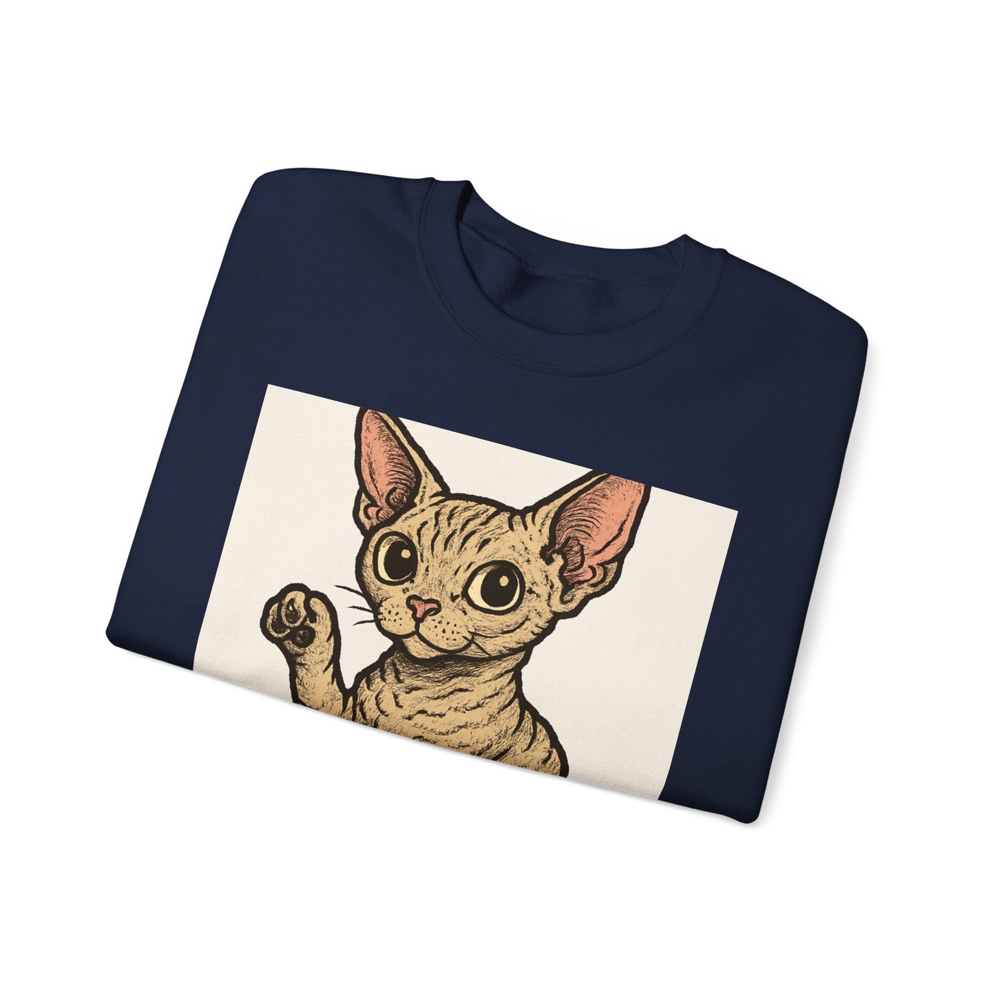 Devon Rex Cat Crewneck Sweatshirt, Cute Cat Sweater, Unisex Pet Apparel, Animal Lover Gift, Cozy Fashion, Perfect for Cat Owners