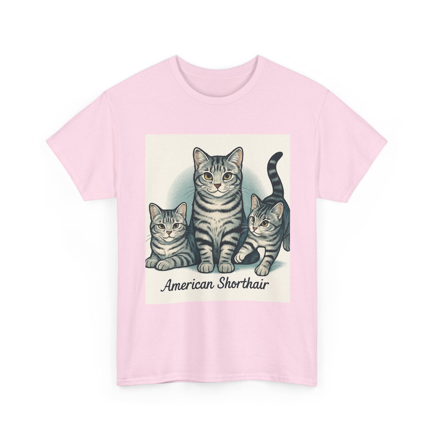 Vintage Cat Lover's Tee, Graphic Cat Shirt, American Shorthair Design, Cute Cat Gift, Pet Lover Apparel, Comfort Casual Wear