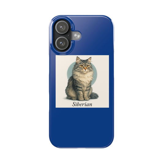 Siberian Cat Slim Phone Case, Cute Animal Phone Cover, Pet Lover Gift, Personalized Pet Phone Case, Feline Phone Case, Birthday Gift