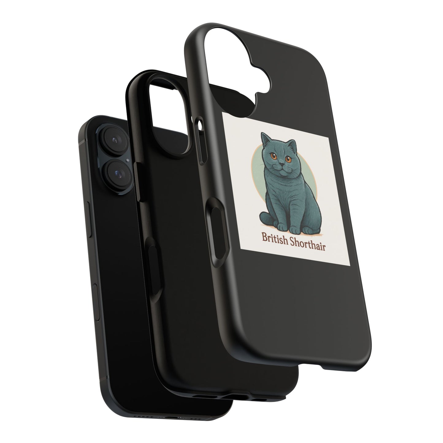 British Shorthair Cat Phone Case, Cute Cat Lover Gift, Tough Phone Cover for Pet Owners, Customizable Cat Art Design, Feline Accessories