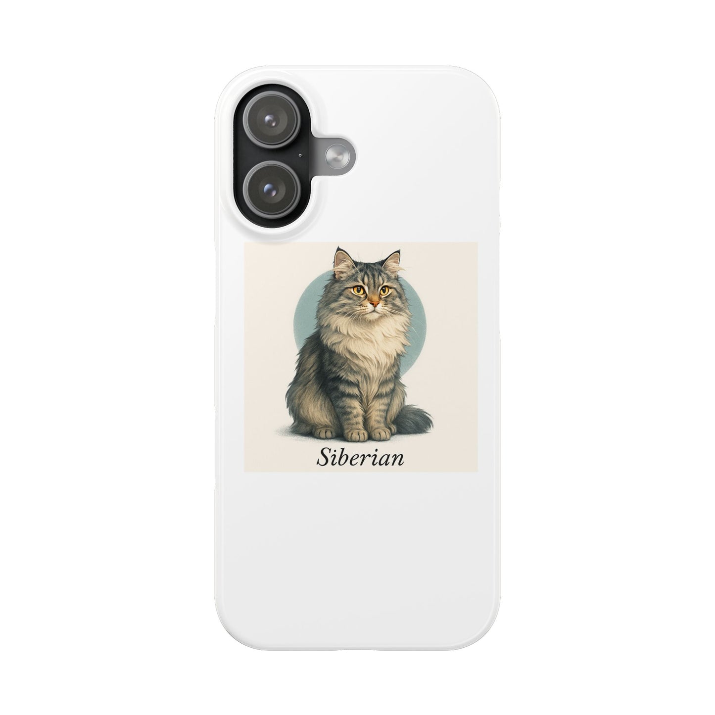 Siberian Cat Slim Phone Case, Cute Phone Cover, Pet Lover Gift, Cat Owner Accessory, Animal Design for iPhone & Android