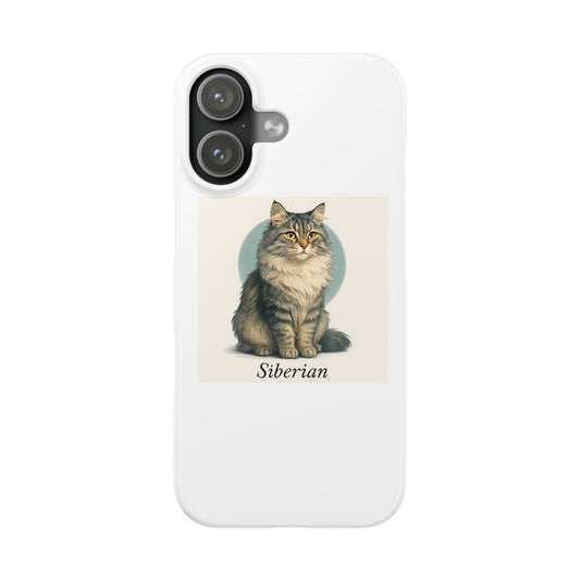 Siberian Cat Slim Phone Case, Cute Pet Lover Gift, Animal Design Accessory, Custom Phone Cover, Unique Tech Accessory, Birthday Present
