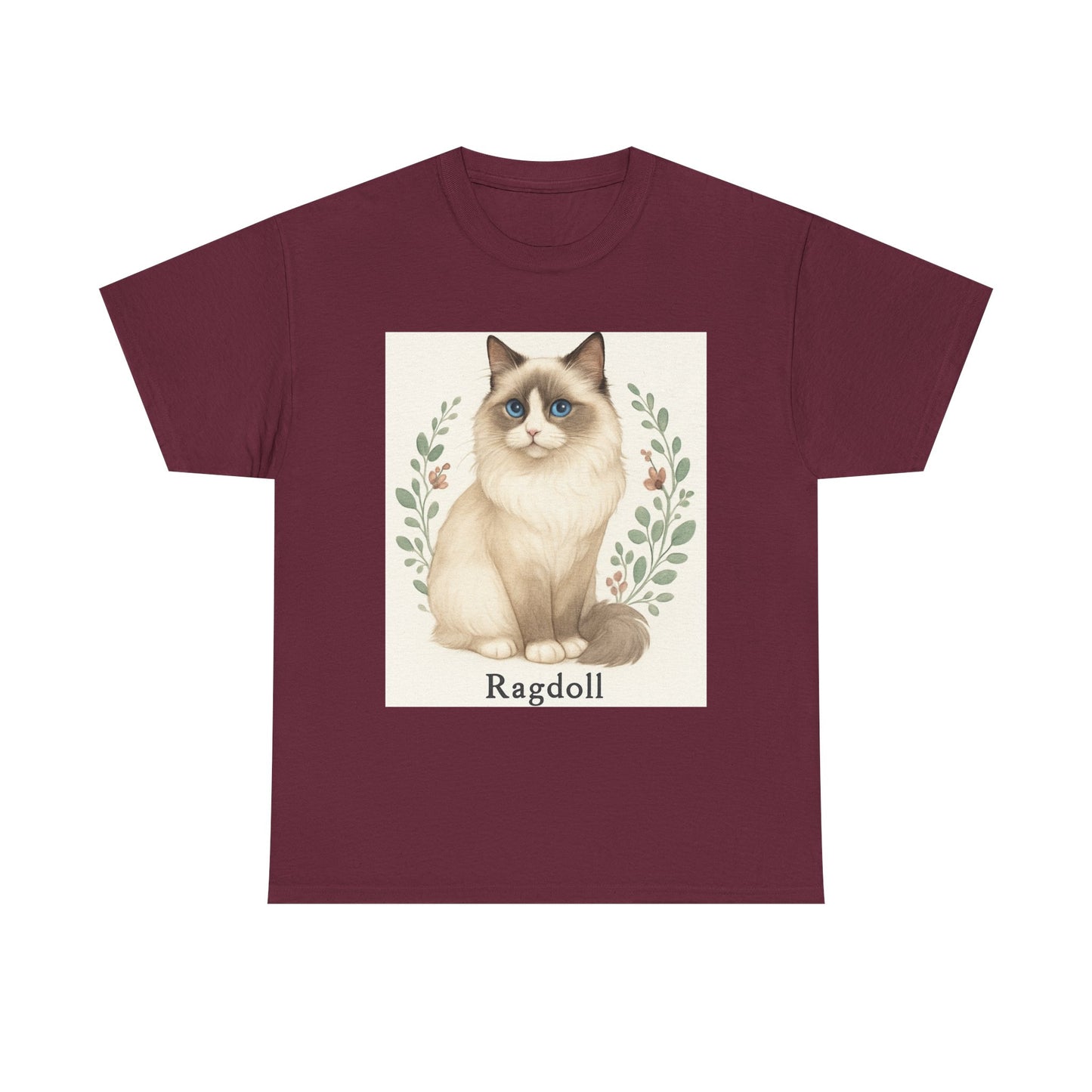 Ragdoll Cat Unisex Heavy Cotton Tee, Cute Cat Shirt, Animal Lover Gift, Pet Lover Apparel, Casual T-Shirt, Gift for Cat Moms