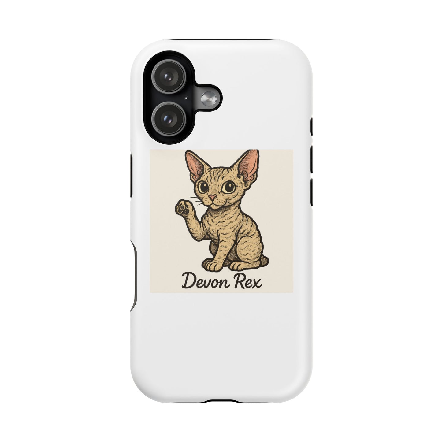 Cute Devon Rex Cat Phone Case, Pet Lover Gift, Impact-Resistant Phone Cover, Unique Animal Accessory, Cat-Themed Case