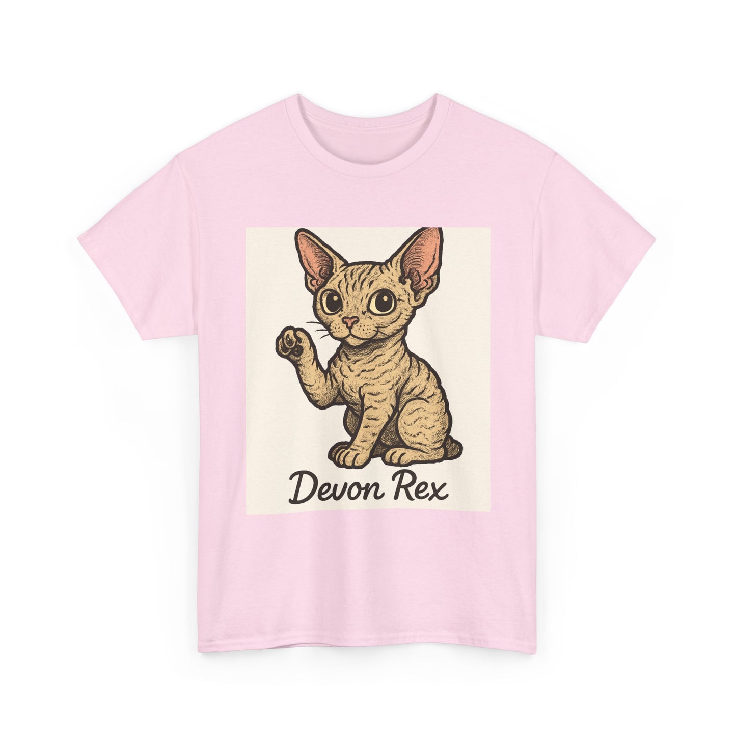 Devon Rex Cat T-Shirt, Cute Cat Tee, Unisex Cotton Shirt, Pet Lover Gift, Casual Wear, Birthday Present, Animal Apparel