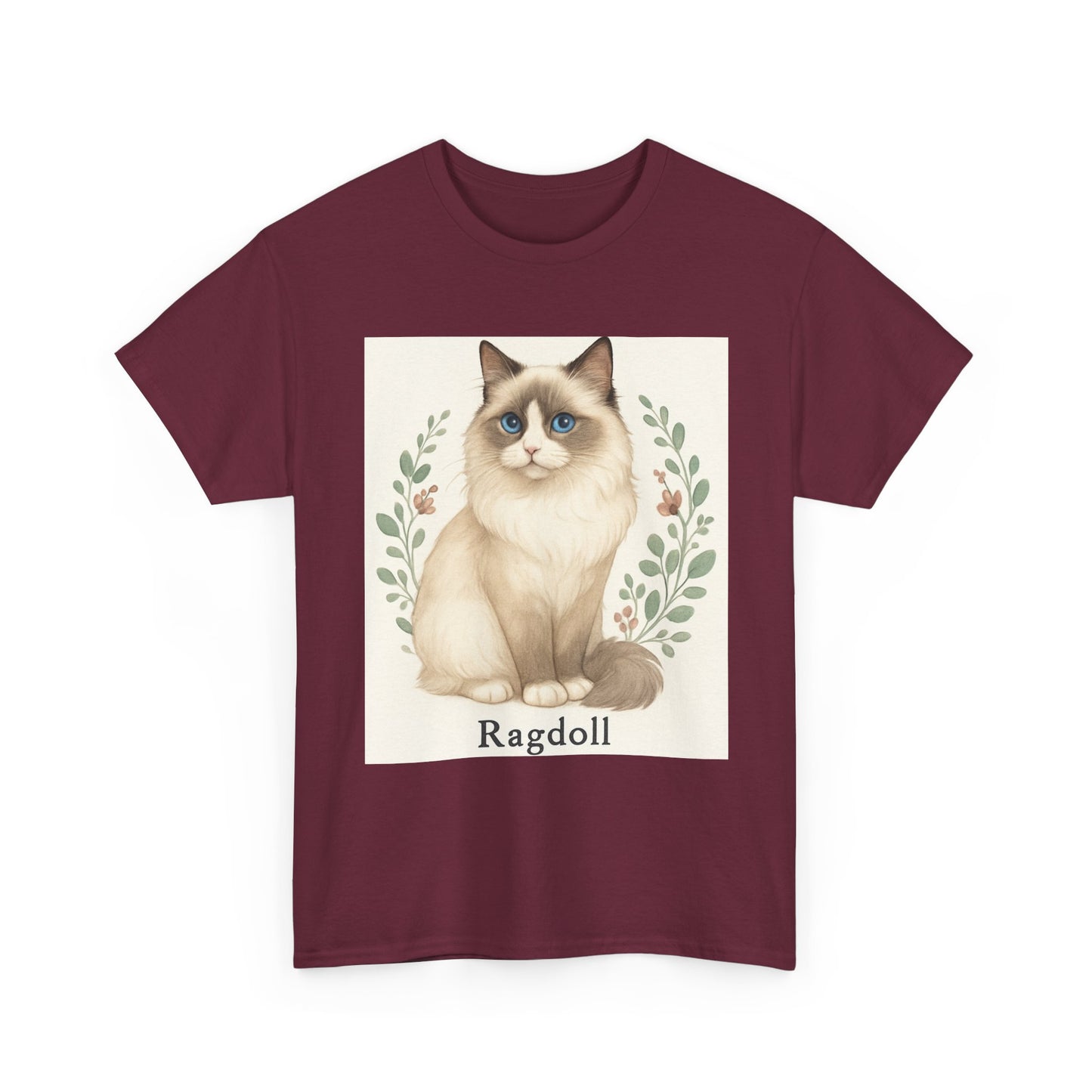 Ragdoll Cat Unisex Heavy Cotton Tee, Cute Cat Shirt, Animal Lover Gift, Pet Lover Apparel, Casual T-Shirt, Gift for Cat Moms