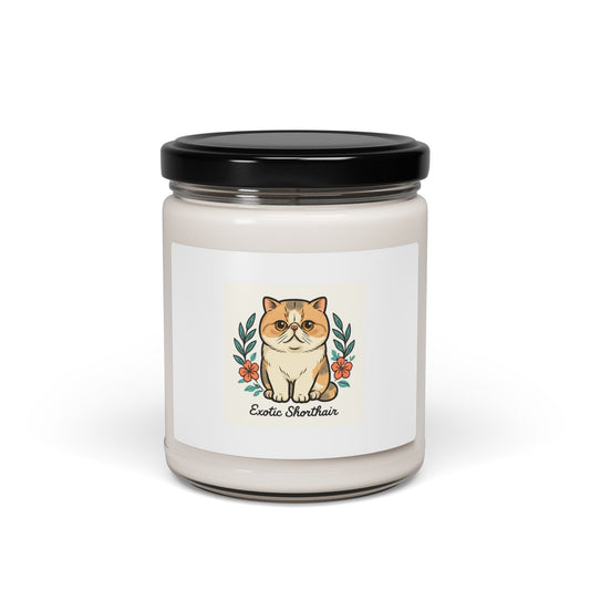 Exotic Shorthair Scented Soy Candle, Relaxing Candle, Pet Lover Gift, Home Decor, Birthday Present, Cat Themed Candle