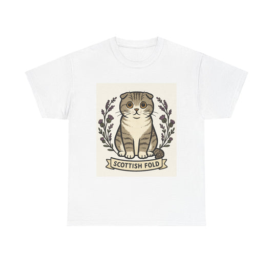 Scottish Fold Cat Tee for Cat Lovers, Cute Animal T-Shirt, Unisex Graphic Tee, Gifts for Pet Owners, Birthday Gift for Cat Owners