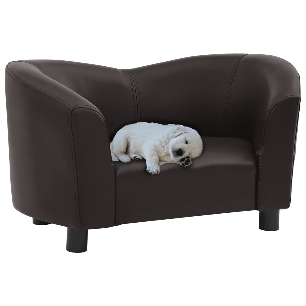 vidaXL Dog Sofa Dog Bed Foam Pet Puppy Couch with Washable Cover Faux Leather