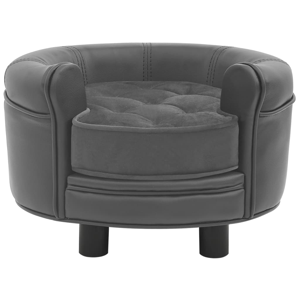vidaXL Dog Sofa Puppy Couch Bed with Washable Cover Plush and Faux Leather
