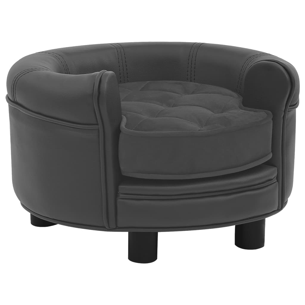 vidaXL Dog Sofa Puppy Couch Bed with Washable Cover Plush and Faux Leather