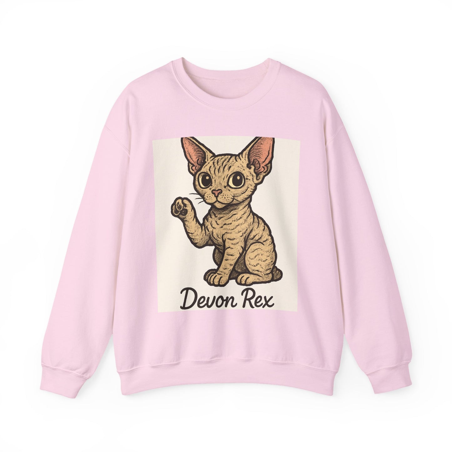 Devon Rex Cat Crewneck Sweatshirt, Cute Cat Sweater, Unisex Pet Apparel, Animal Lover Gift, Cozy Fashion, Perfect for Cat Owners
