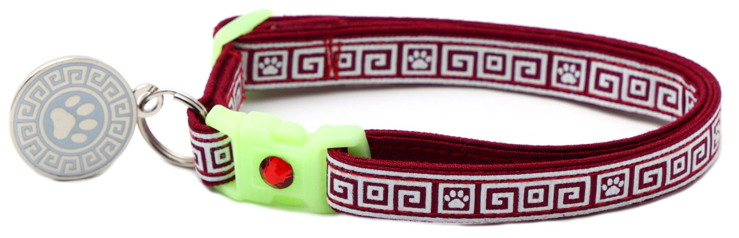 Greek Key Breakaway Cat Collar