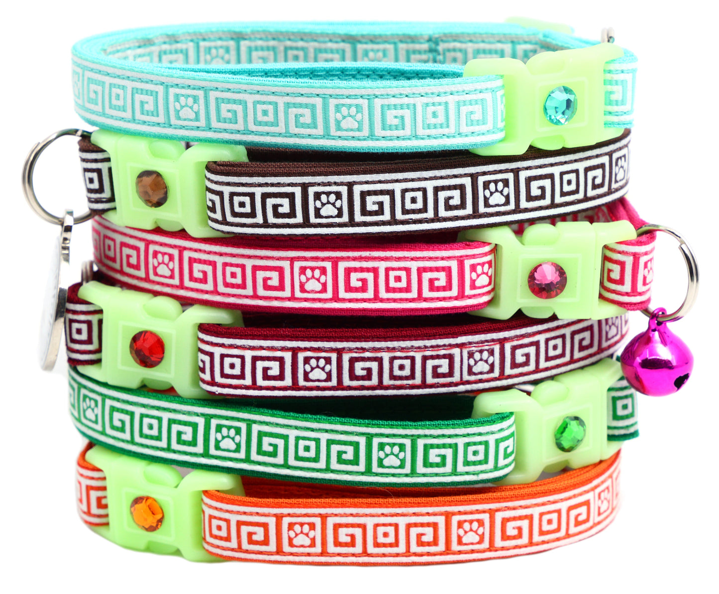 Greek Key Breakaway Cat Collar