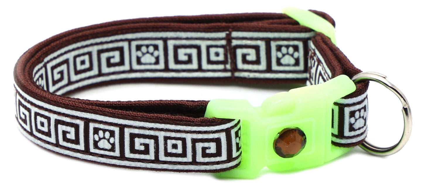 Greek Key Breakaway Cat Collar