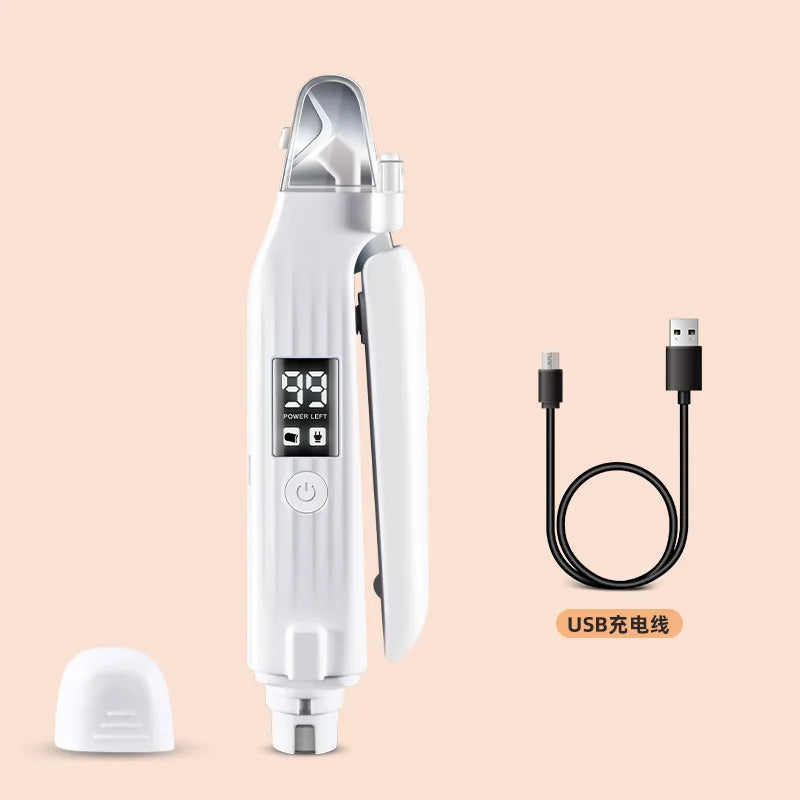 Pet Nail Clipper Trimmer with LED Light USB Rechargeable Electric Nail Clipper Display Nail Grinder Prevent Injury Low Noise