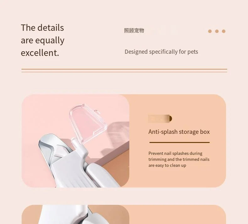 Pet Nail Clipper Trimmer with LED Light USB Rechargeable Electric Nail Clipper Display Nail Grinder Prevent Injury Low Noise