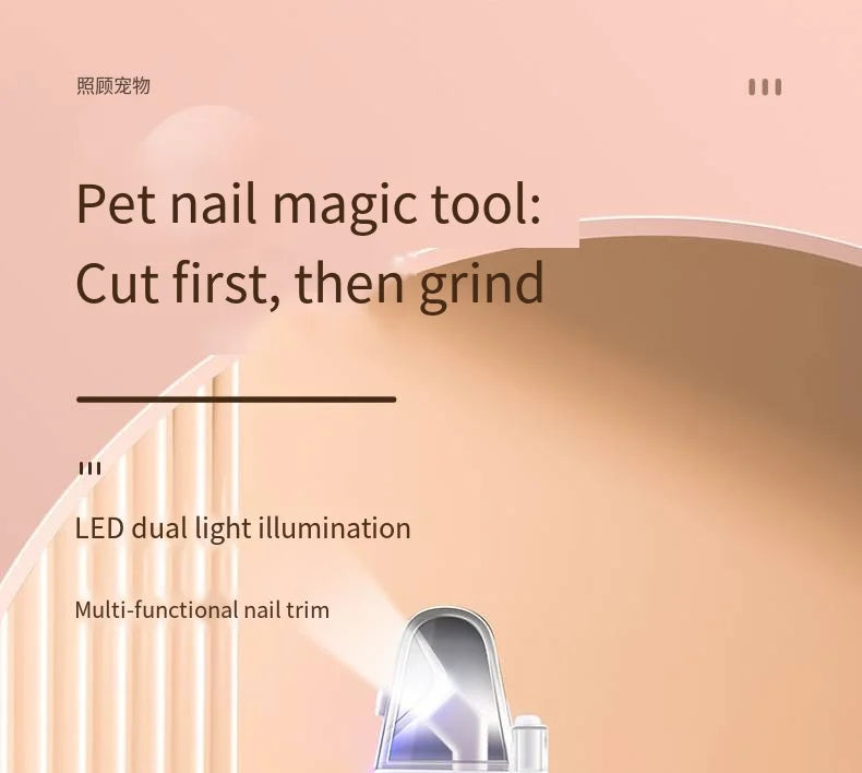 Pet Nail Clipper Trimmer with LED Light USB Rechargeable Electric Nail Clipper Display Nail Grinder Prevent Injury Low Noise