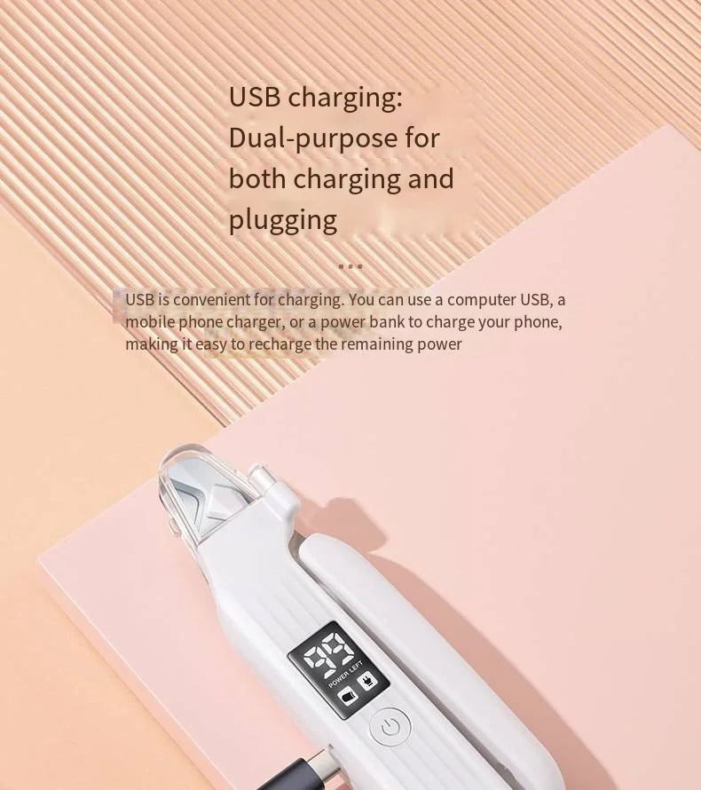 Pet Nail Clipper Trimmer with LED Light USB Rechargeable Electric Nail Clipper Display Nail Grinder Prevent Injury Low Noise