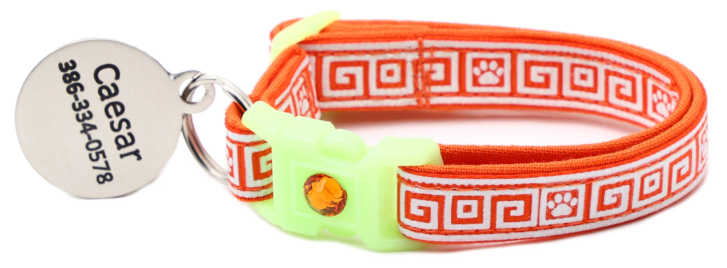Greek Key Breakaway Cat Collar