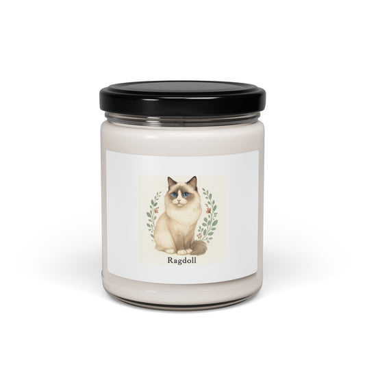 Ragdoll Cat Scented Candle, Pet Lover Gift, Soy Wax Candle, Cozy Home Fragrance, Cat Decor, Personalized Candle