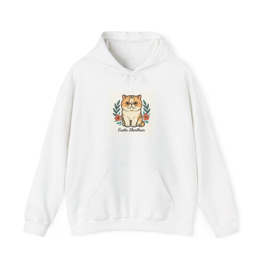 Cute Cat Hoodie with Floral Design, Cozy Unisex Sweatshirt for Cat Lovers, Birthday Gift, Pet Owner Apparel, Casual Wear