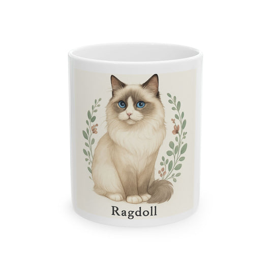 Ragdoll Cat Ceramic Mug - Perfect Gift for Cat Lovers, Custom Cat Mug, Pet Owner Coffee Cup, Unique Tea Mug, Animal Lover's Gift