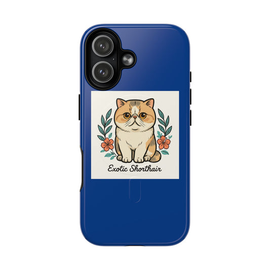 Cat Lover Tough Magnetic Phone Case, Exotic Shorthair Pet Case, Cute Cat Accessory, Gift for Cat Owners, Durable Phone Cover