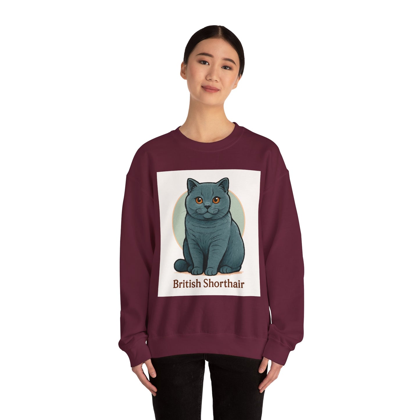 British Shorthair Cat Crewneck Sweatshirt - Cozy Cat Lover Gift, Unisex Cat Apparel, Cute Pet Sweater, Animal Gift for Cat Owners, [...]
