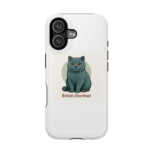 Cute British Shorthair Cat Phone Case, Durable Magnetic Case, Pet Lover Gift, Cat Mom Accessories, Birthday Present, Fun Pet Design