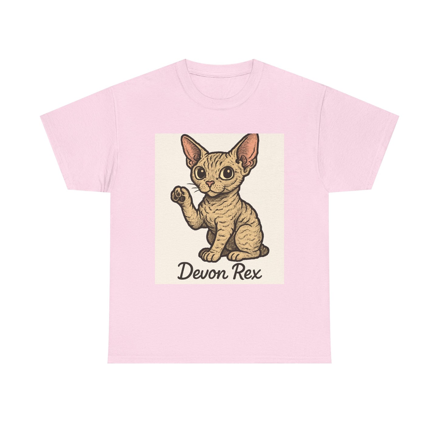Devon Rex Cat T-Shirt, Cute Cat Tee, Unisex Cotton Shirt, Pet Lover Gift, Casual Wear, Birthday Present, Animal Apparel