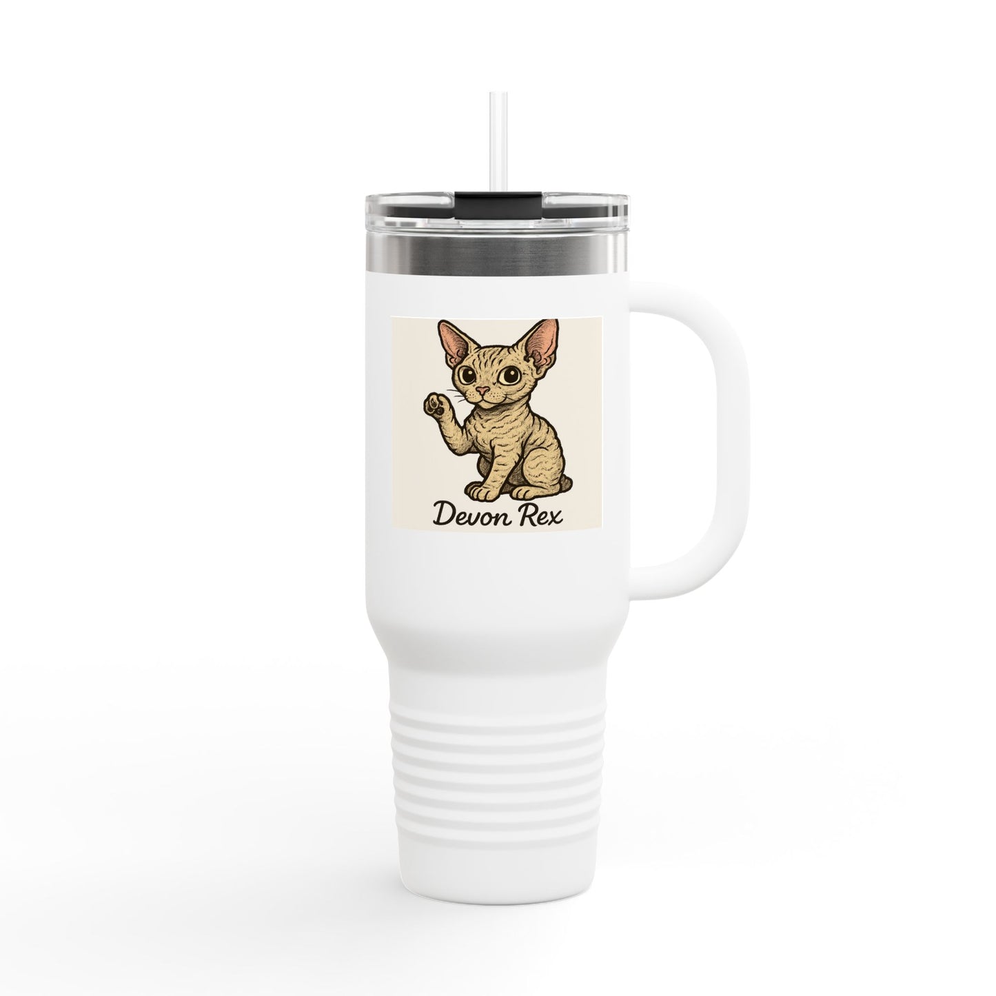 Devon Rex Insulated Travel Mug - Cute Cat Coffee Cup, Pet Lover Gift, 40 [...]