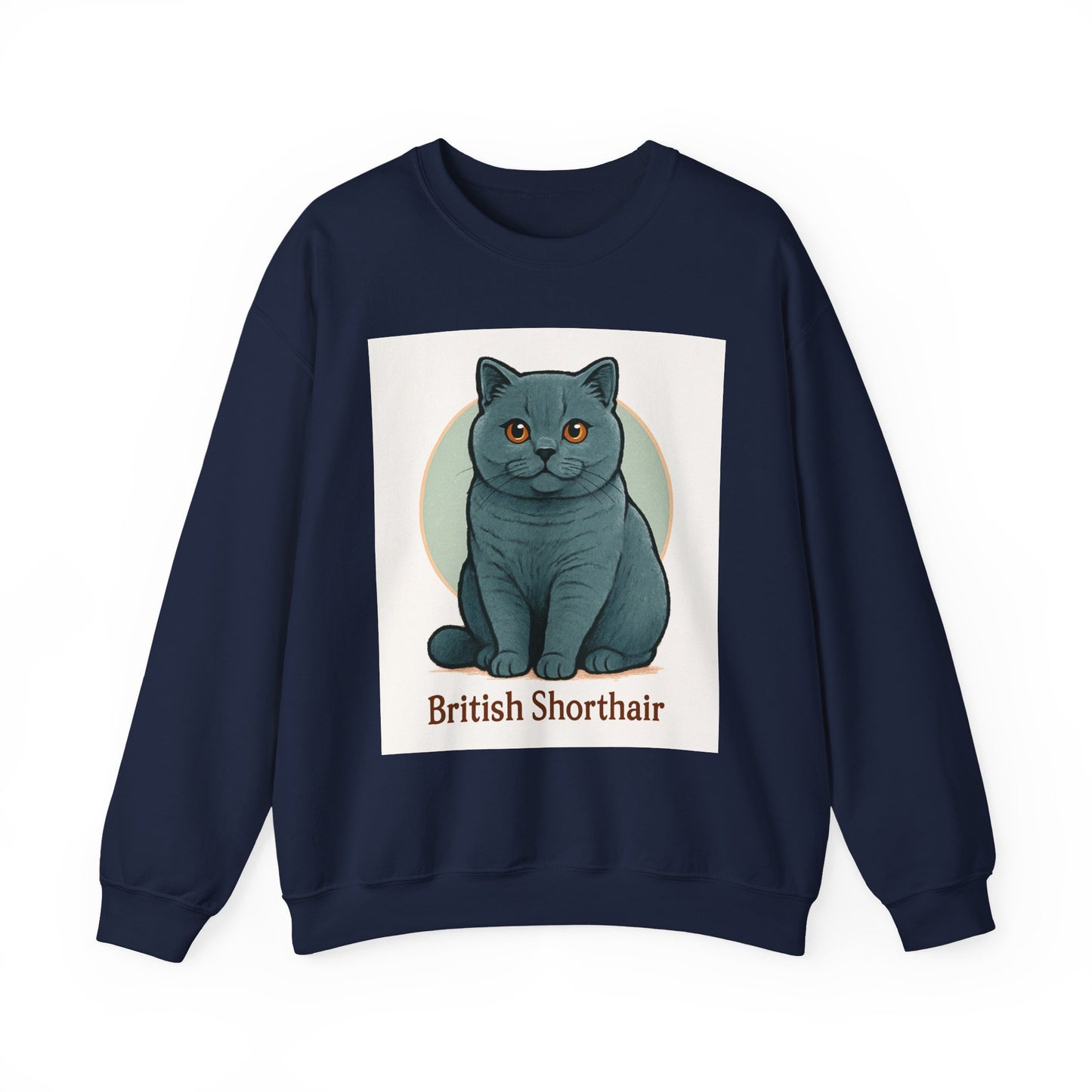 British Shorthair Cat Crewneck Sweatshirt - Cozy Cat Lover Gift, Unisex Cat Apparel, Cute Pet Sweater, Animal Gift for Cat Owners, [...]