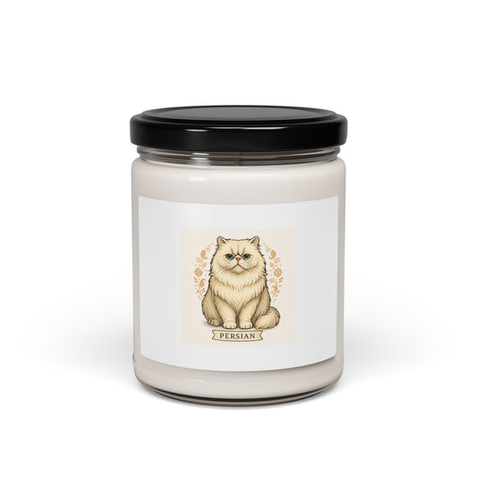 Persian Cat Scented Soy Candle | Cozy Home Decor, Gift for Cat Lovers, Relaxation, Aromatherapy, Pet Memorial