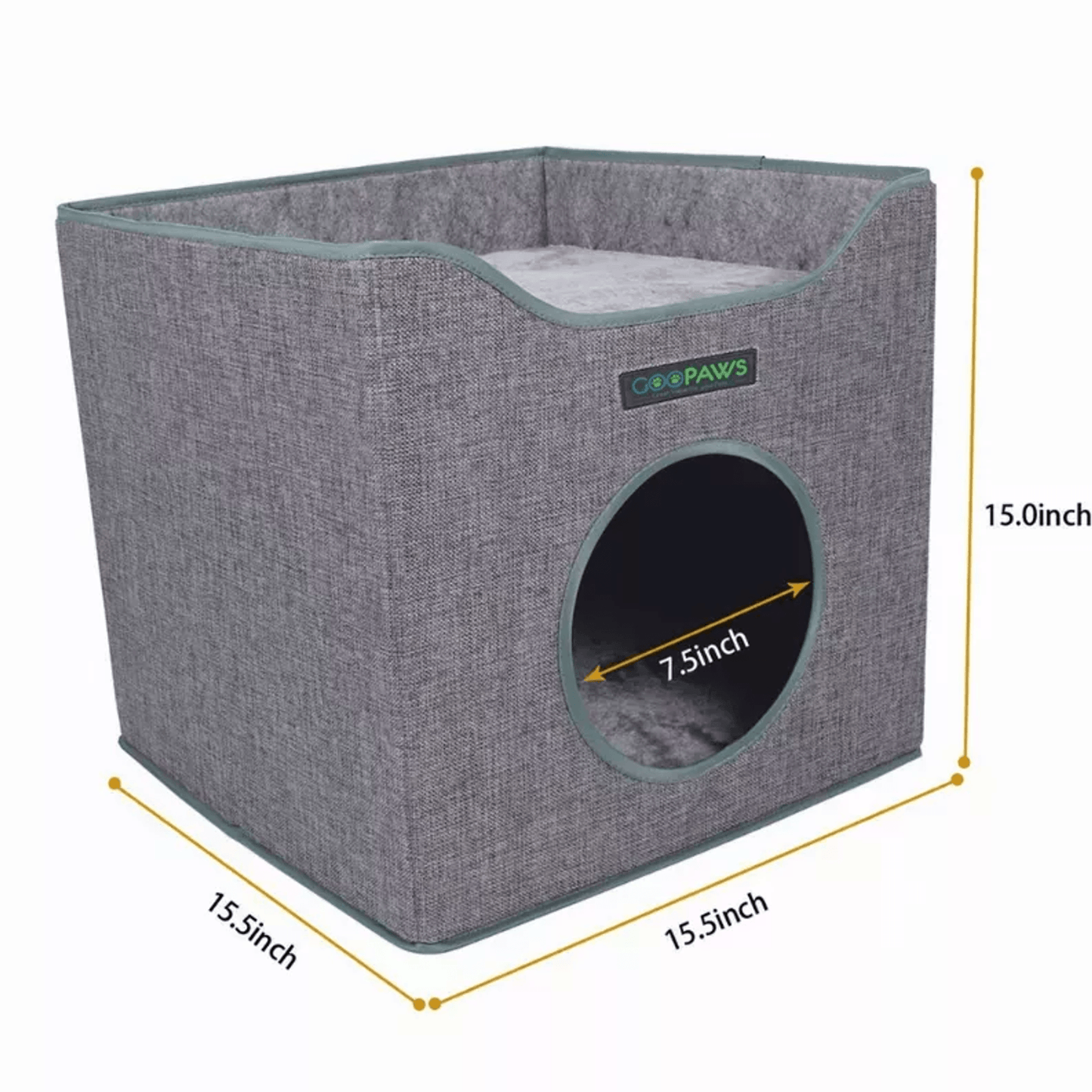JESPET Premium Foldable Cat Condo with Reversible Cushions and Scratch-Resistant Design