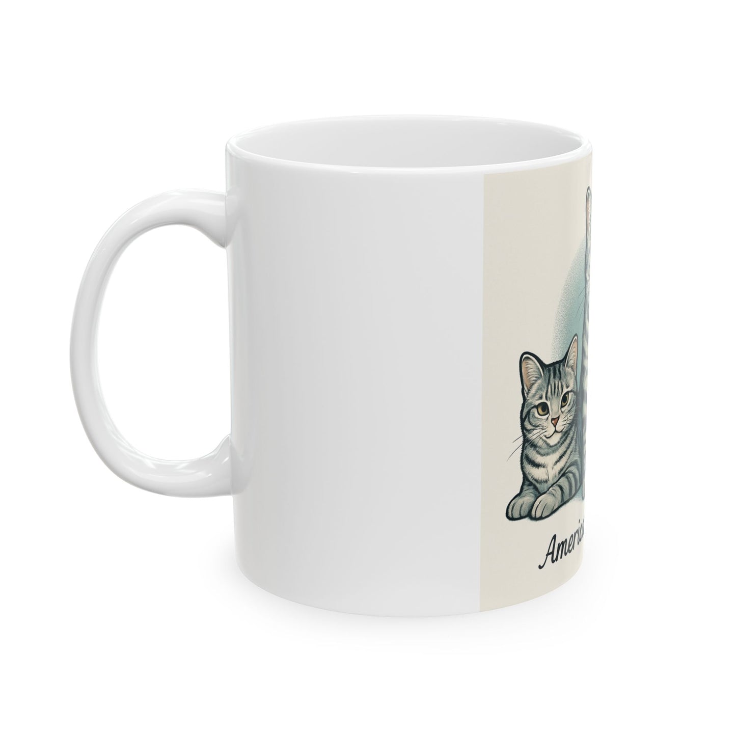 American Shorthair Cat Ceramic Mug - Cute Pet Lover Gift, Coffee Mug, Cat Lover Gift, Feline Home Decor, Cat Merchandise