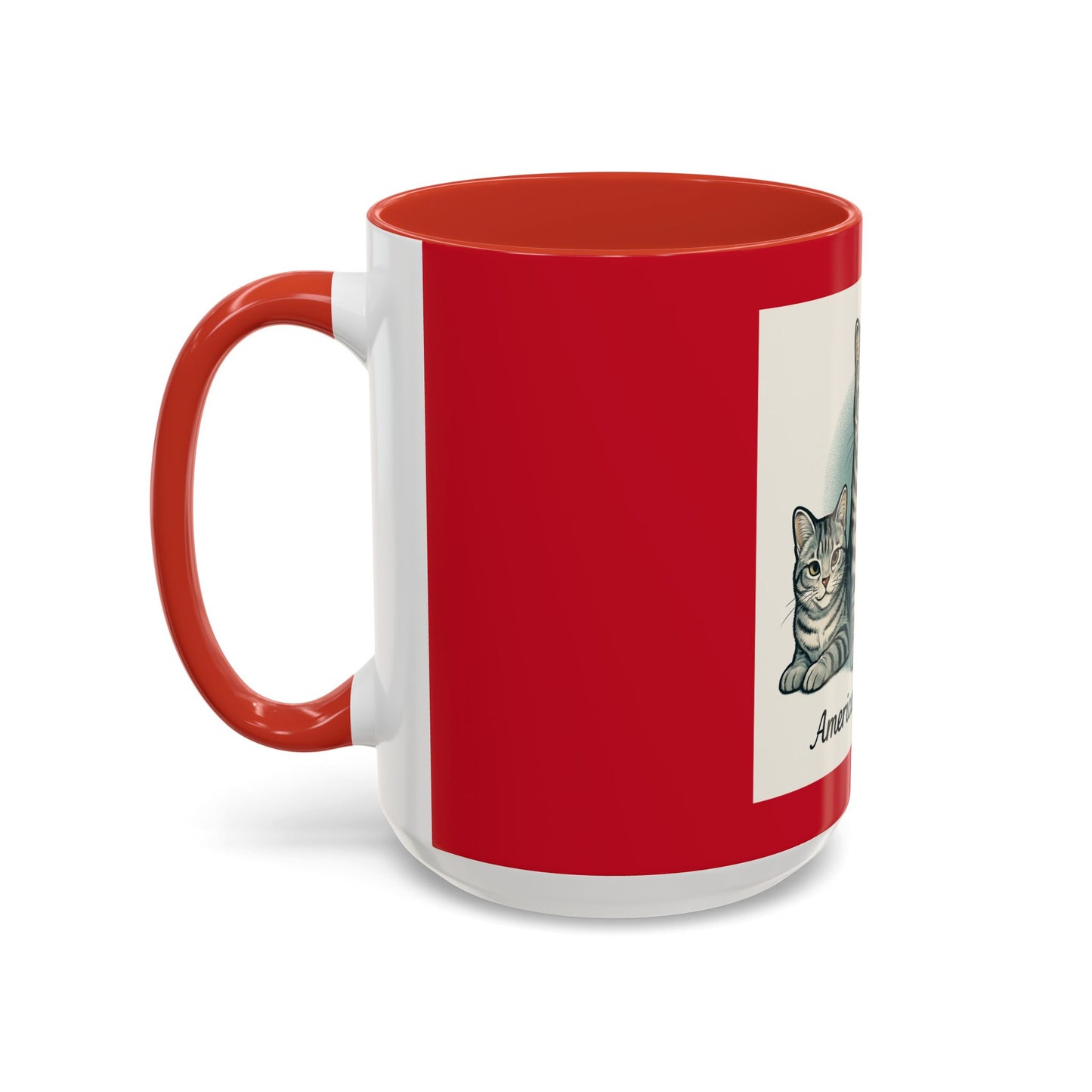 American Shorthair Cat Accent Coffee Mug, Cute Pet Lover Gift, Cat Mom Mug, Unique Kitchen Decor, Cat Themed Drinkware