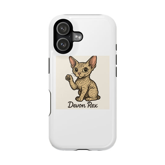 Cute Devon Rex Cat Phone Case, Pet Lover Gift, Impact-Resistant Phone Cover, Unique Animal Accessory, Cat-Themed Case