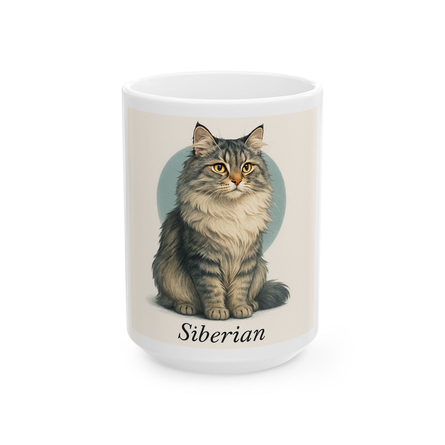Siberian Cat Ceramic Mug | Cat Lover Gift, Morning Coffee Cup, Cute Pet Mug, 11oz or 15oz, Feline Friendship