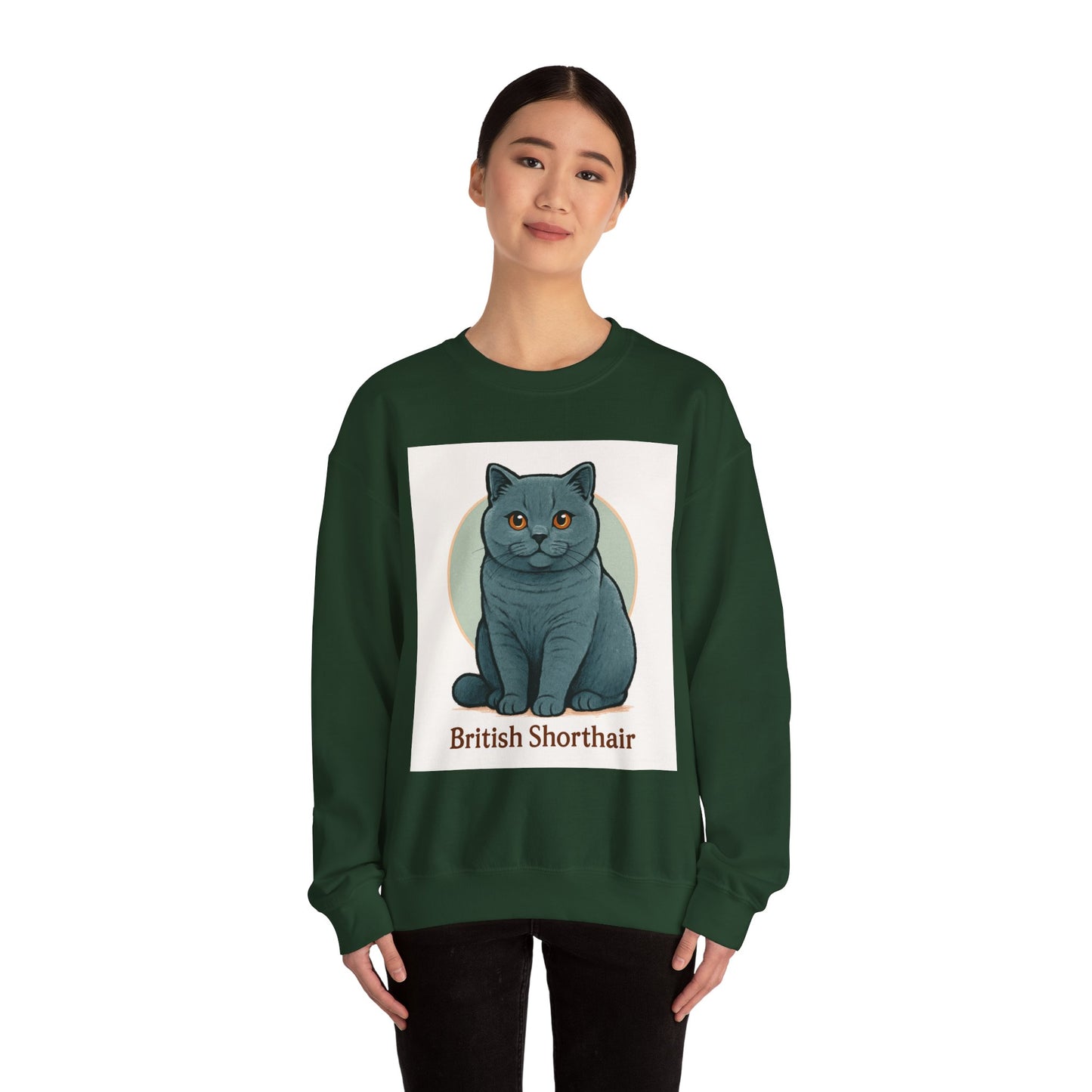 British Shorthair Cat Crewneck Sweatshirt - Cozy Cat Lover Gift, Unisex Cat Apparel, Cute Pet Sweater, Animal Gift for Cat Owners, [...]