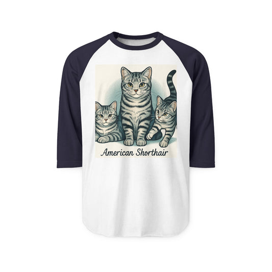 Vintage Cat Graphic Raglan Shirt, Unisex Animal Lover Tee, Gift for Cat Owners, Cozy Casual Wear, Perfect for Cat Lovers