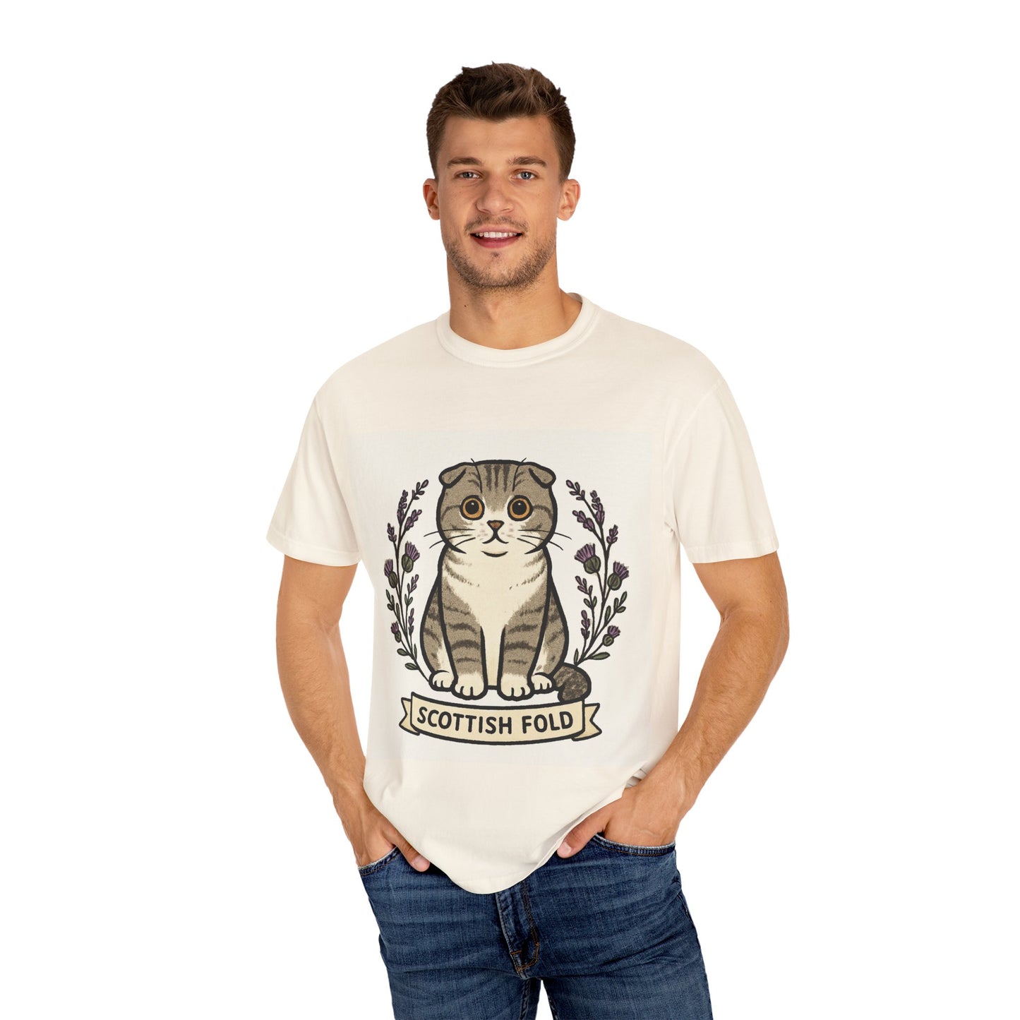 Scottish Fold Cat T-shirt, Cute Cat Lover Gift, Pet Lover Apparel, Cozy Everyday Wear, Unisex Casual Tee