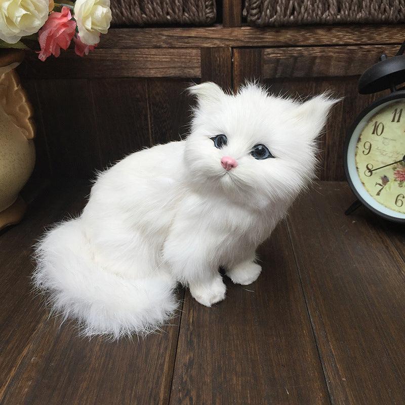 Sleeping Cat Plush Toy Set With Bow Tie And Bell - Realistic Cat Doll For Kids' Gift And Home Decor