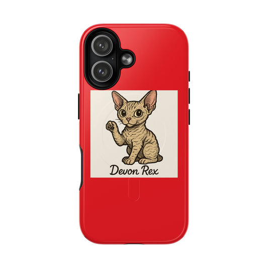 Tough Magnetic Phone Case featuring Adorable Devon Rex Cat