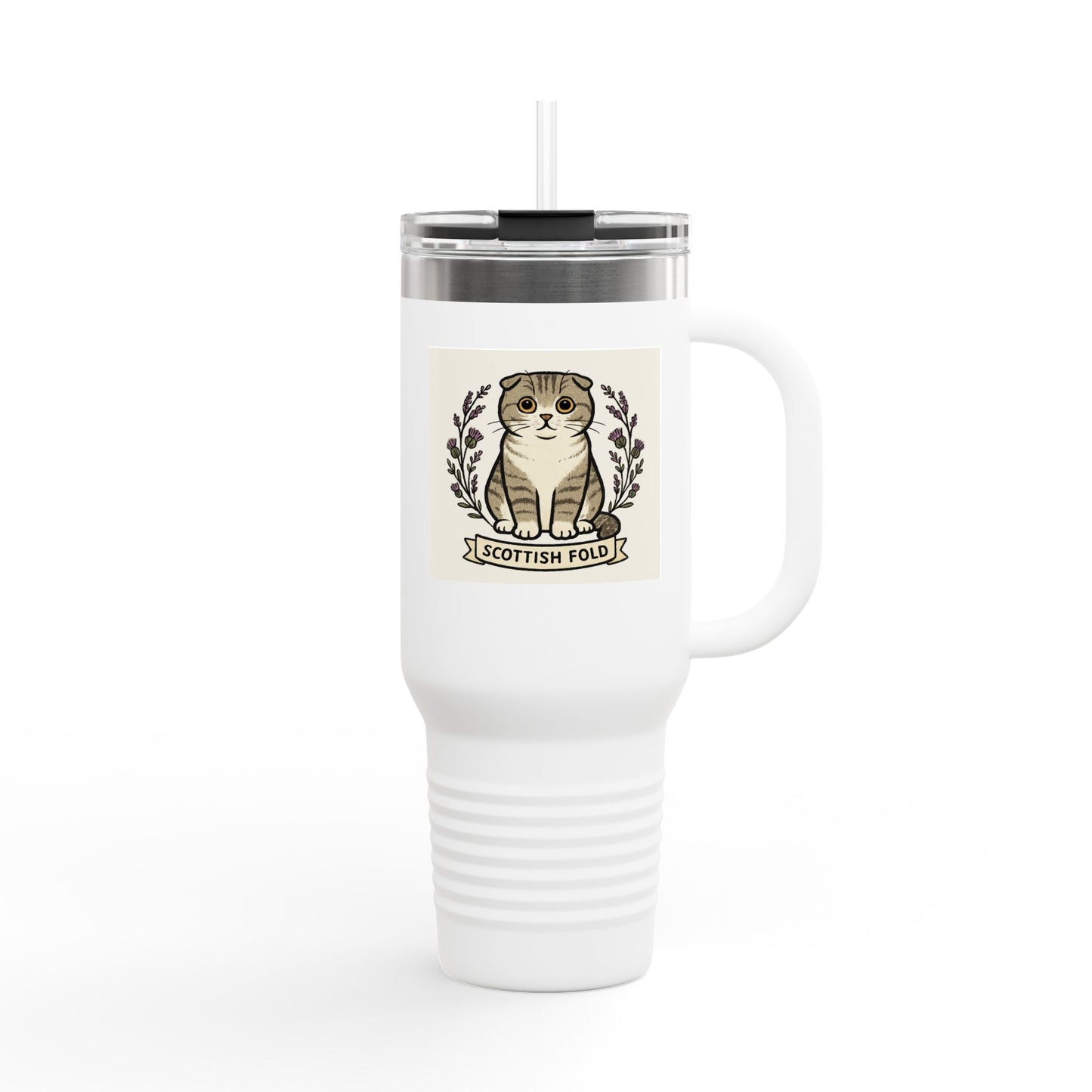 Scottish Fold Cat Insulated Travel Mug, 40oz, Coffee Cup, Cat Lover Gift, [...]
