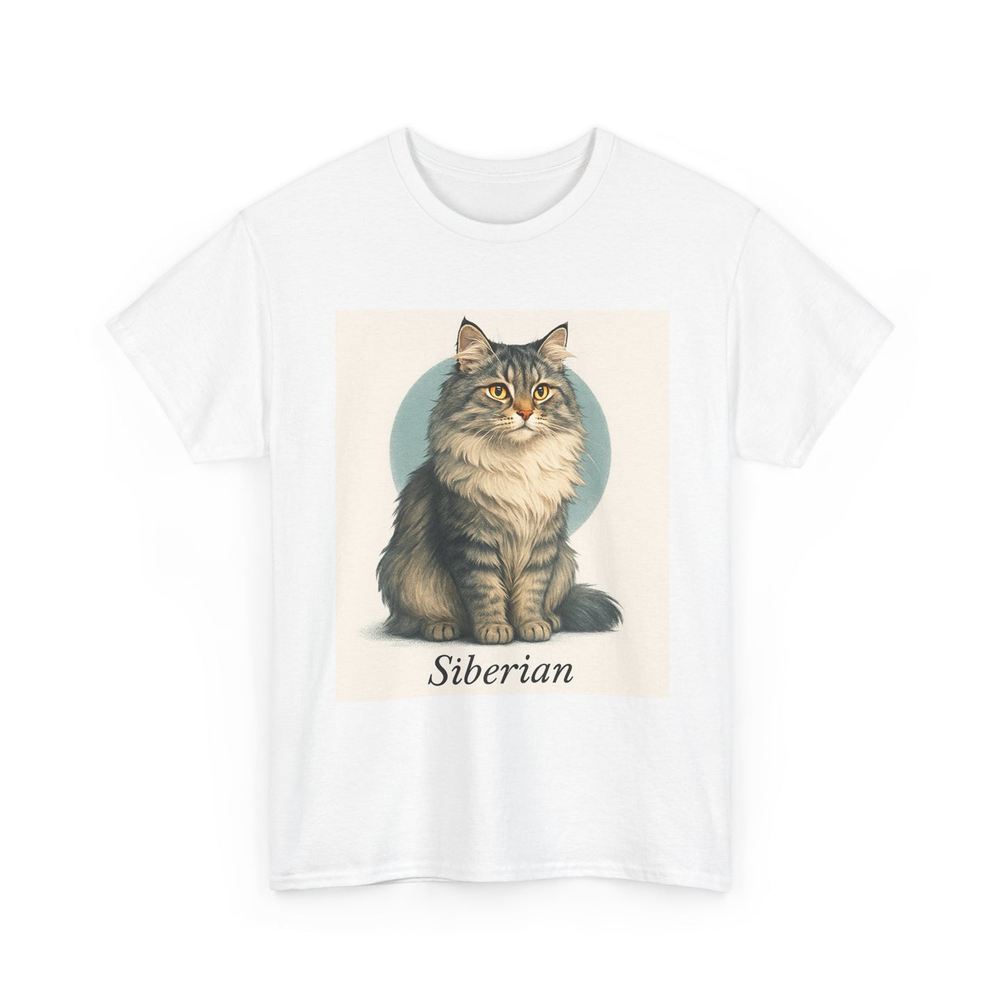 Siberian Cat Tee, Perfect Gift for Cat Lovers, Unisex Cotton T-Shirt for Everyday Wear, Animal Lover Apparel, Cute Cat Gift