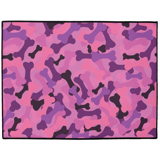 Bone Camo Pink Dog Mat
